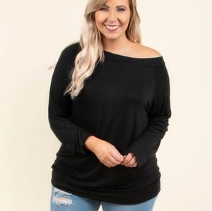 Off the shoulder black top